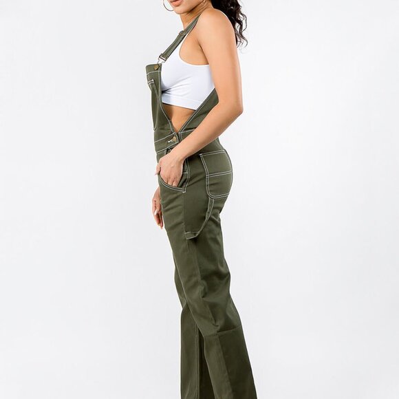 Women's Green Overalls - Picture 2 of 9